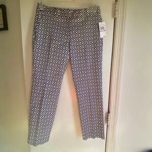 MICHAEL KORS Womens Black White Geometric Print Crop Pants Size 6P